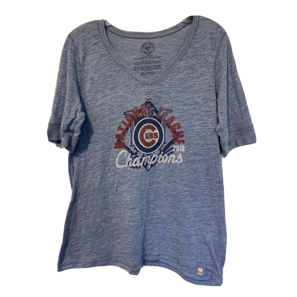 '47 MLB Chicago Cubs Women's T-Shirt 2016 National League Champions XL